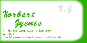 norbert gyenis business card